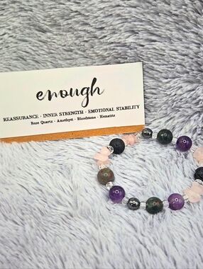 Enough Crystal Aromatherapy Bracelet | Self Love | Rose Quartz Amethyst
